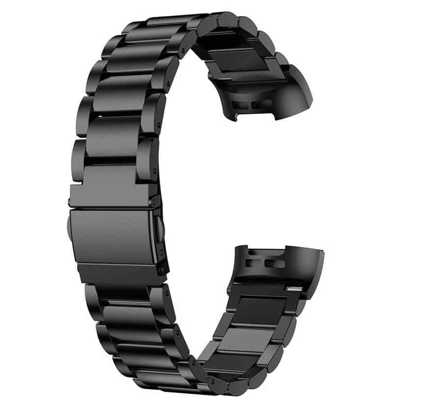 Curea metalica Edman 3Z pentru Fitbit Charge 3 / 4, Negru