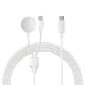 Cablu incarcare rapida 2 în 1 Edman USB-C Magnetic compatibil Apple Watch / iPhone, Alb
