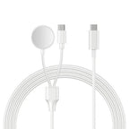 Cablu incarcare rapida 2 în 1 Edman USB-C Magnetic compatibil Apple Watch / iPhone, Alb