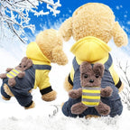 Costum catei Edman Pet Pro – Costum de tip trening cu ursulet pentru caini de talie mica, marimea L, Galben