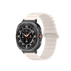 Curea cu prindere magnetica Edman siliconica compatibila Galaxy Watch Ultra, Alb