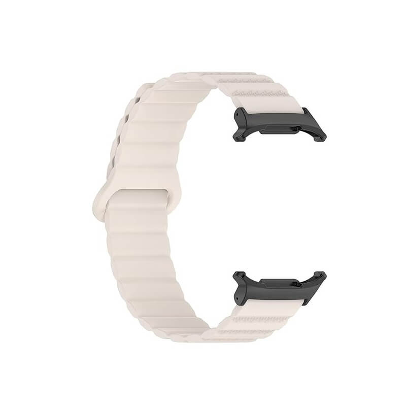 Curea cu prindere magnetica Edman siliconica compatibila Galaxy Watch Ultra, Alb
