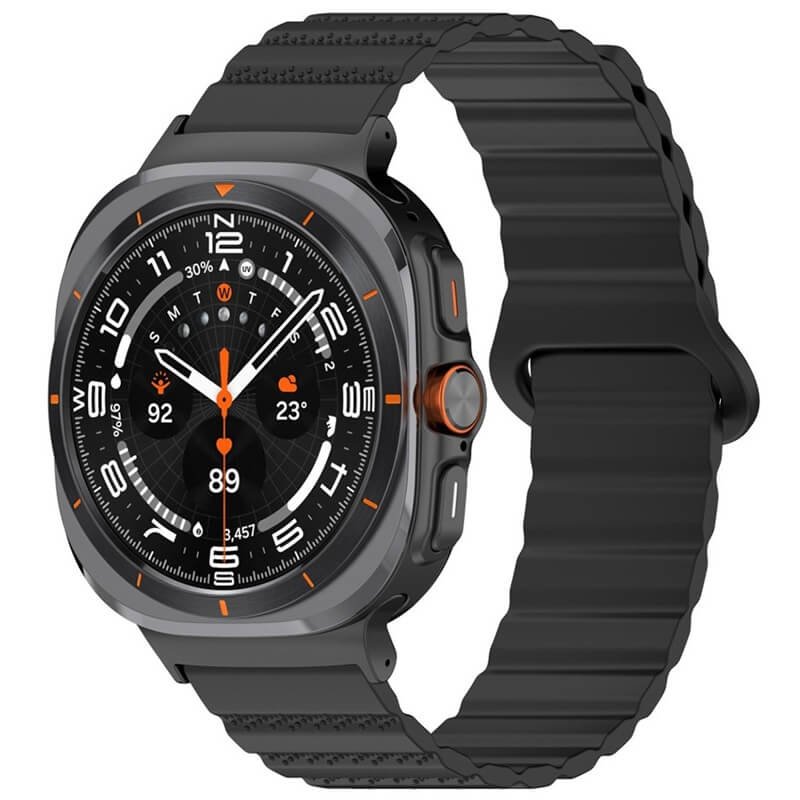 Curea cu prindere magnetica Edman siliconica compatibila Galaxy Watch Ultra, Negru