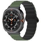 Curea cu prindere magnetica Edman siliconica compatibila Galaxy Watch Ultra, Verde-Negru