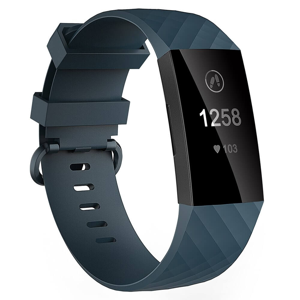 Curea Bratara Edman pentru Fitbit Charge 3 / 4, marimea L, Gri Petrol