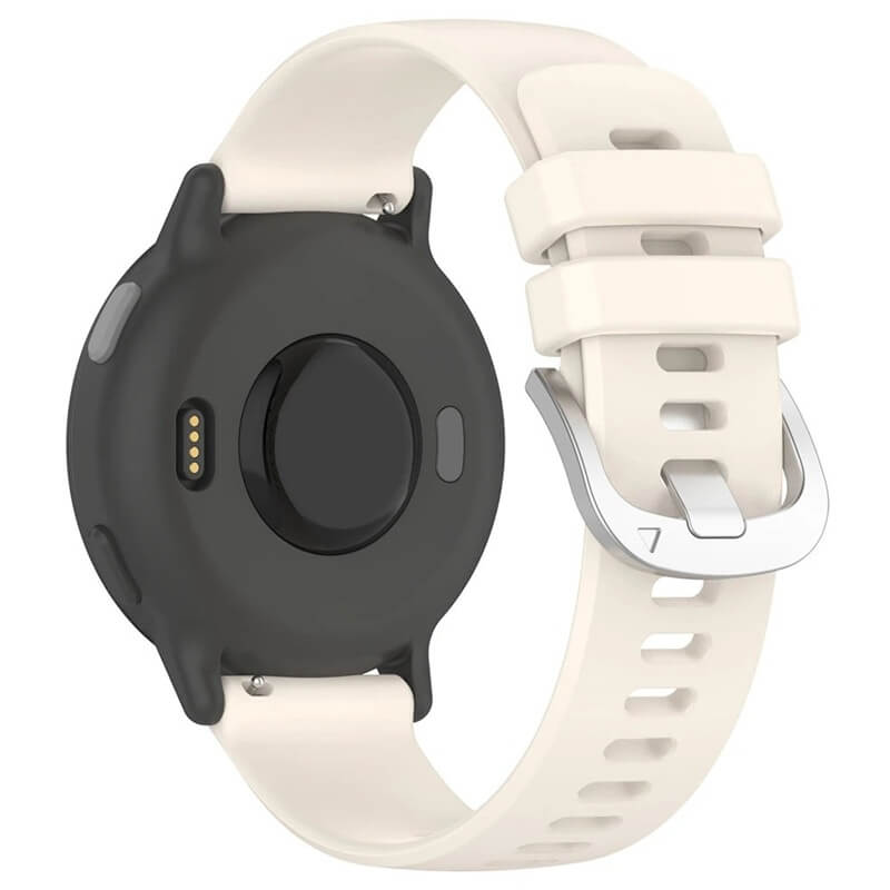 Curea Edman siliconica 20mm compatibila Garmin Vivoactive 5/6 Active 5/6, Alb