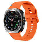 Curea Edman siliconica compatibila Galaxy Watch Ultra, Portocaliu
