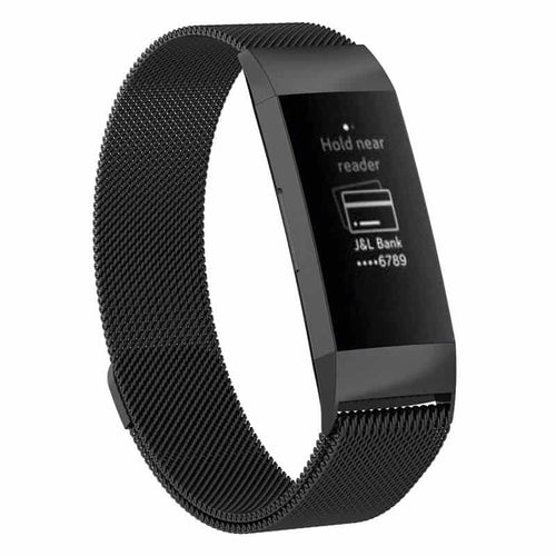Curea metalica magnetica Edman pentru Fitbit Charge 3 / 4