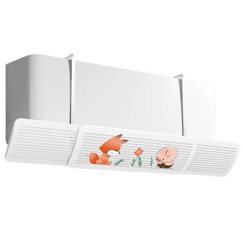 Deflector aer conditionat Edman retractabil, plastic rezistent, model animale, Alb