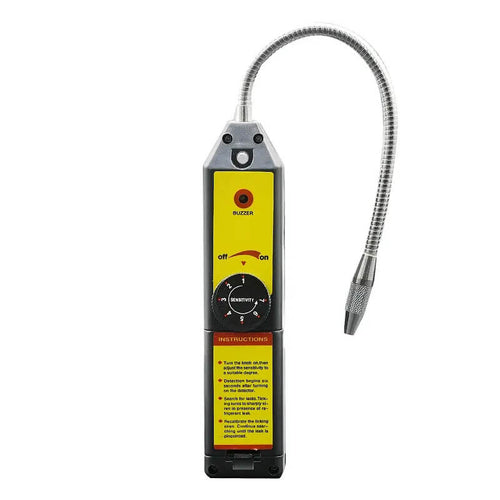 Detector MOTOR10 cu precizie a scurgerilor de freon din sisteme frigorific, sonda flexibila si lanterna, Negru