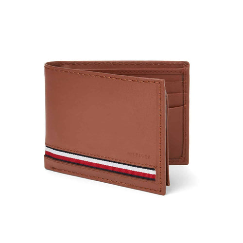 Portofel Tommy Hilfiger Tan Zed RFID Billfold Leather Wallet, din piele, Maro deschis