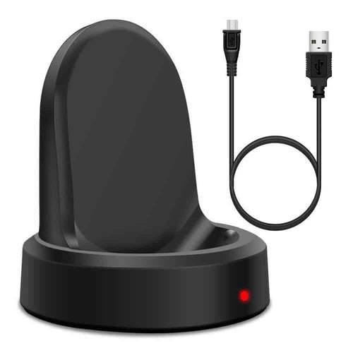 Dock incarcare smartwatch Edman pentru Samsung Galaxy Gear S3 Classic / S2 / Frontier / Gear Sport R600 Smartwach, suport magnetic, incarcator ceas, negru