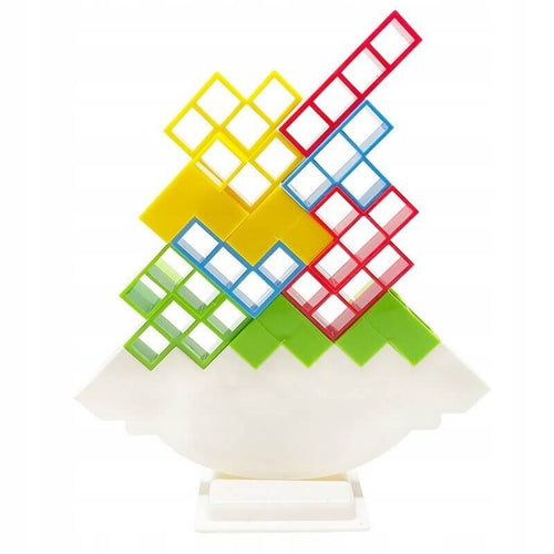 Joc interactiv de societate tip Tetris cu stivuire a blocurilor, 32 piese, Edman, Multicolor