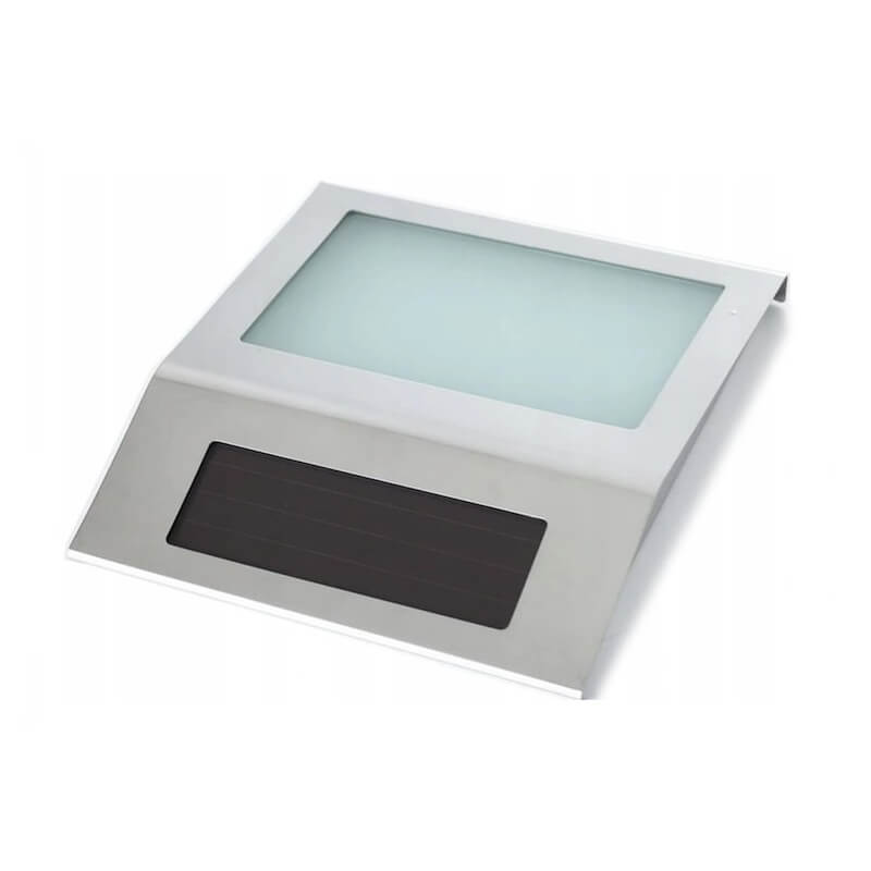 Lampa solara LED Edman cu display numar, rezistenta la apa, metal, Argintiu
