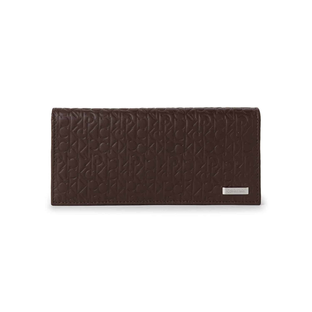 portofel-barbati-femei-edshop-Portofel-Calvin-Klein-Brown-Embossed-Logo-Secretary-Wallet