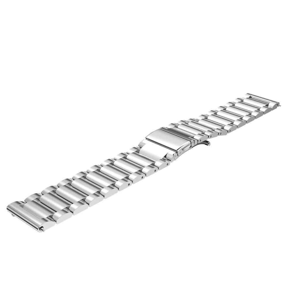 Curea metalica Edman 3Z pentru Samsung Gear S3 si telescoape Quick Release incluse in pachet, latime prindere 22mm, Argintiu