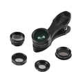 Set 5 in 1 lentile profesionale smartphone Apexel DG5, prindere filet 17mm, Macro, Fish-eye, Wide Angle, Telescope si CPL, lentile foto telefon mobil pentru Samsung iPhone, Xiaomi, Huawei