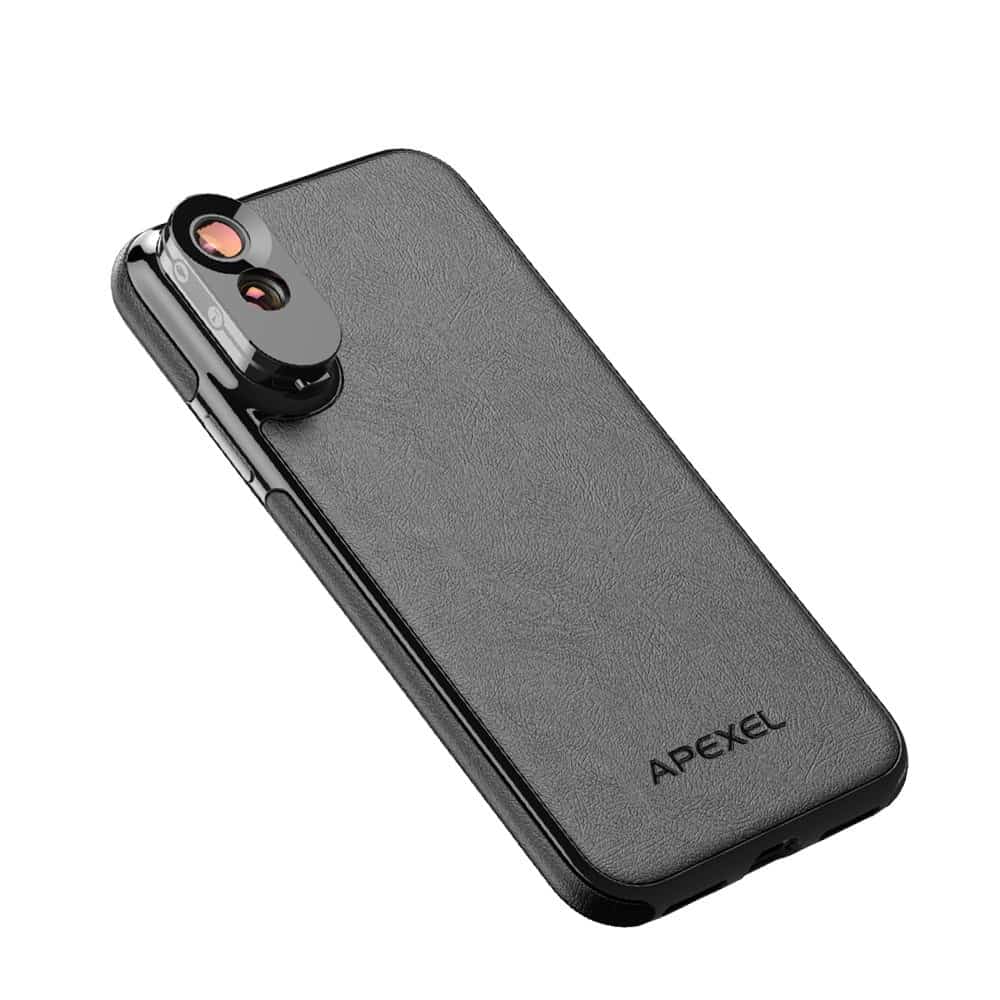 Set 6 in 1 lentile profesionale smartphone Apexel - Wide Angle, Fisheye & Dual Macro, carcasa lentile foto telefon mobil pentru iPhone, X, XS