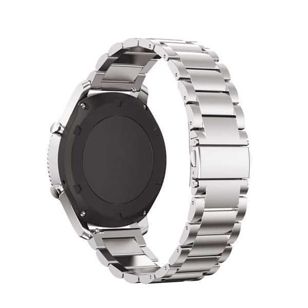 Curea metalica Edman 3Z pentru Samsung Gear S3 si telescoape Quick Release incluse in pachet, latime prindere 22mm, Argintiu