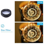 Set lentile 10 in 1 profesionale pentru telefoane si tablete Apexel DG10 - 10 in 1, prindere filet 17mm, Fisheye, Macro 15x, Wide, Telescope 2x, Kaleidoscope, CPL, Flow, Radial, Star, cu clip universal