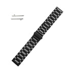 Curea metalica Edman 3Z pentru Samsung Gear S3 si telescoape Quick Release incluse in pachet, latime prindere 22mm, Negru