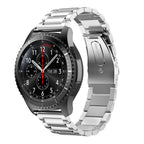 Curea metalica Edman 3Z pentru Samsung Gear S3 si telescoape Quick Release incluse in pachet, latime prindere 22mm, Argintiu