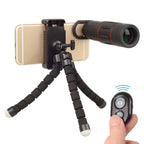 Set lentile 4 in 1 profesionale Apexel APL-T18BZJ5 - 4 in 1 Telecomanda, Obiectiv 18x, 0.63x Wide + Macro 15X, FishEye 198 grade, cu clip universal pentru camera foto, telefoane sau tablete