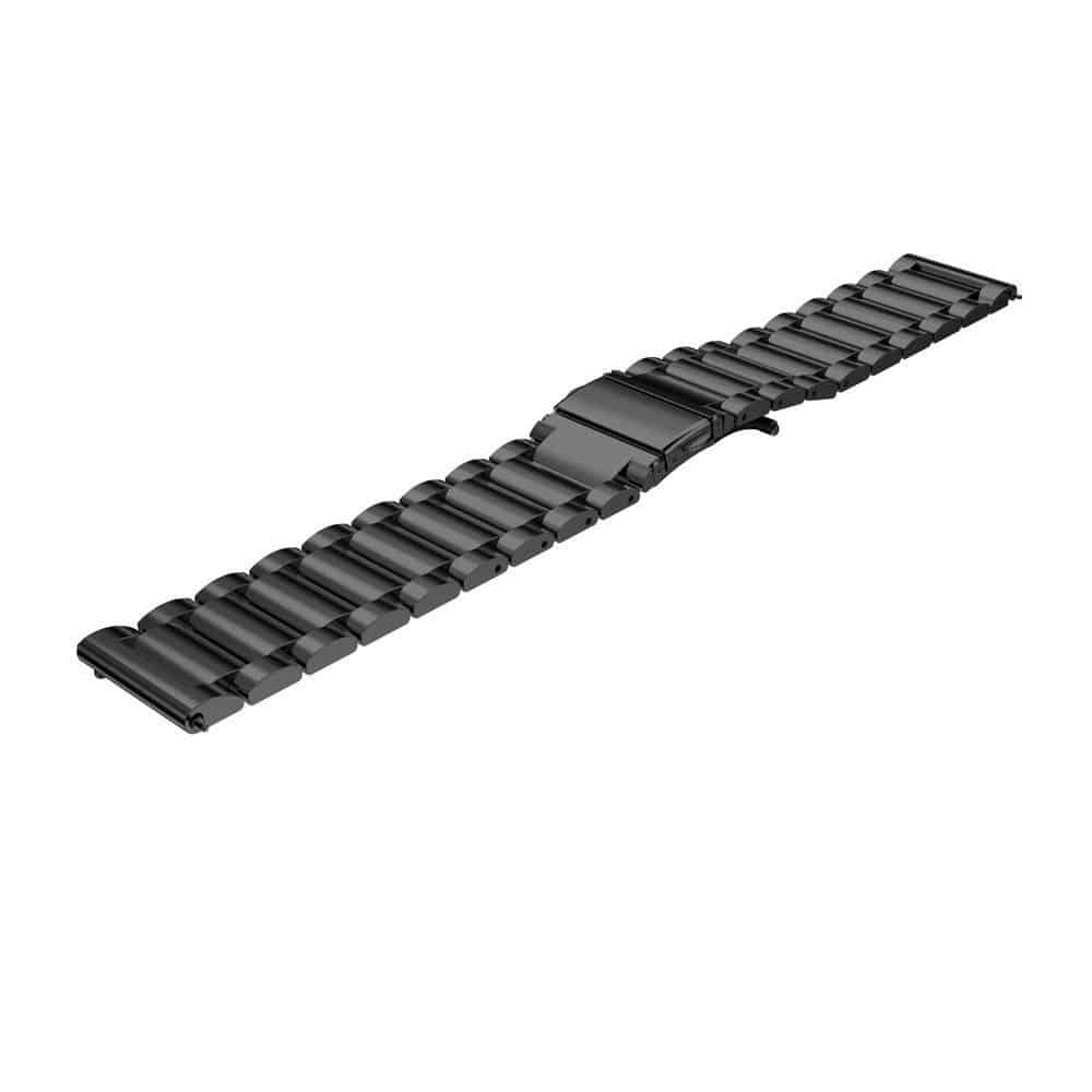 Curea metalica Edman 3Z pentru Samsung Gear S3 si telescoape Quick Release incluse in pachet, latime prindere 22mm, Negru