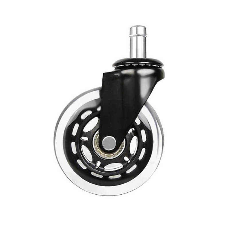 Set 5 roti pentru scaun birou Edman din poliuretan durabil, transparent
