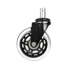 Set 5 roti pentru scaun birou Edman din poliuretan durabil, transparent
