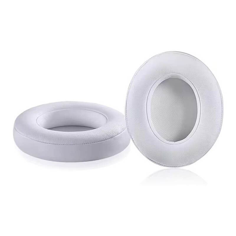 Set 2 bureti Edman pentru casti Beats Solo 3, Solo 2 Wireless, On-Ear, Piele ecologica, Alb