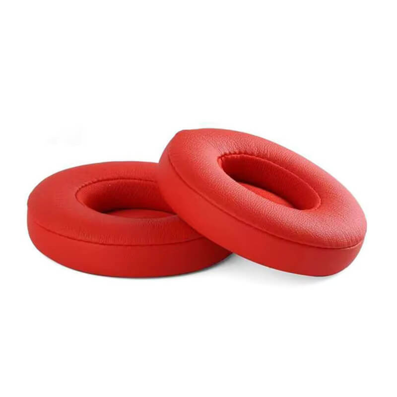 Set 2 bureti Edman pentru casti Beats Solo 3, Solo 2 Wireless, On-Ear, Piele ecologica, Rosu