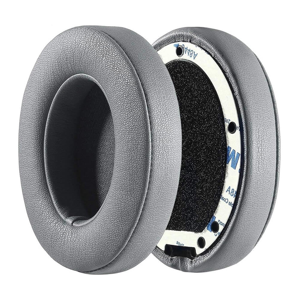 Set 2 bureti Edman pentru casti Beats Studio 3, Studio 2.0 cu fir/Wireless, Over-Ear, Piele ecologica, Gri