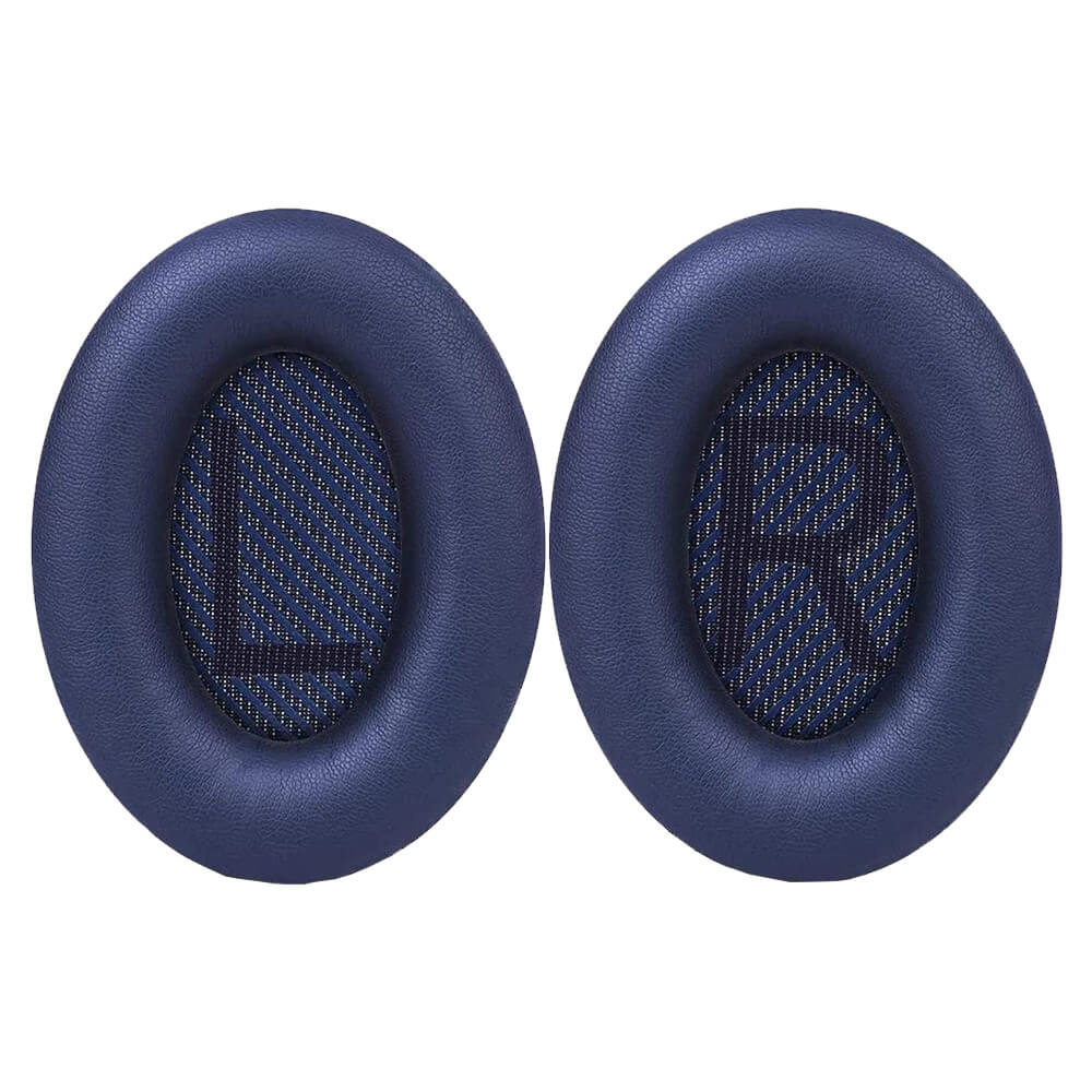 Set 2 bureti Edman pentru casti Bose QuietComfort 35, 35 II, QC35, QC35 II, Spuma cu memorie, Piele ecologica, Albastru