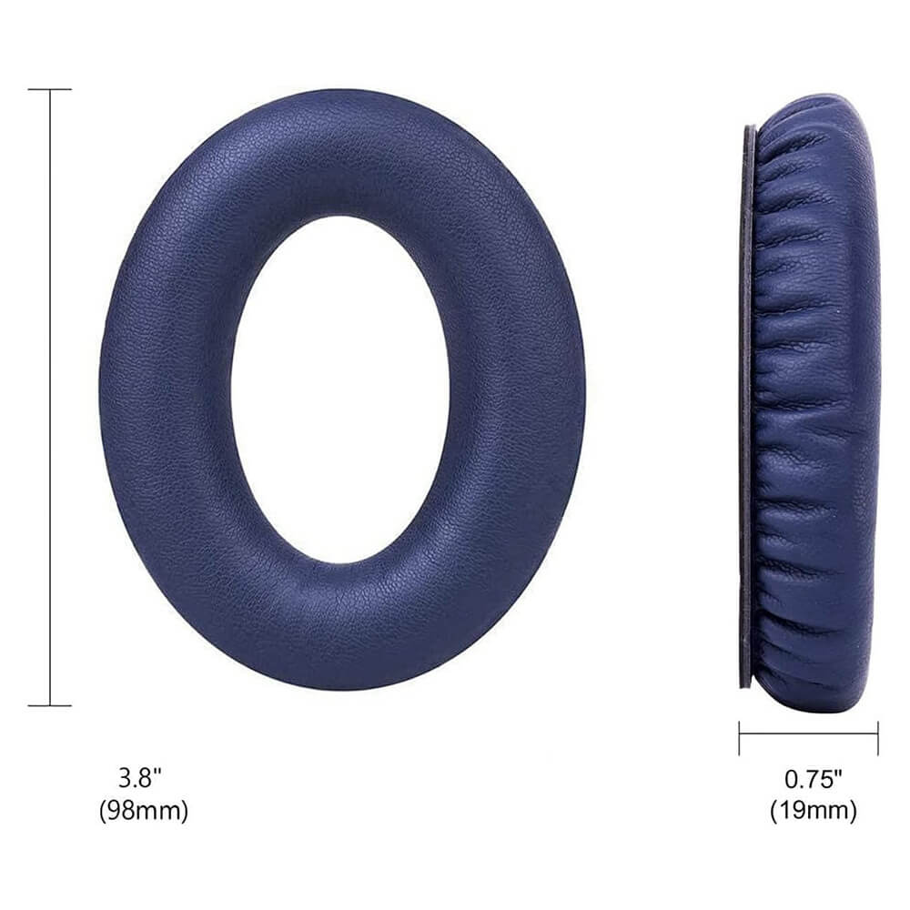 Set 2 bureti Edman pentru casti Bose QuietComfort 35, 35 II, QC35, QC35 II, Spuma cu memorie, Piele ecologica, Albastru