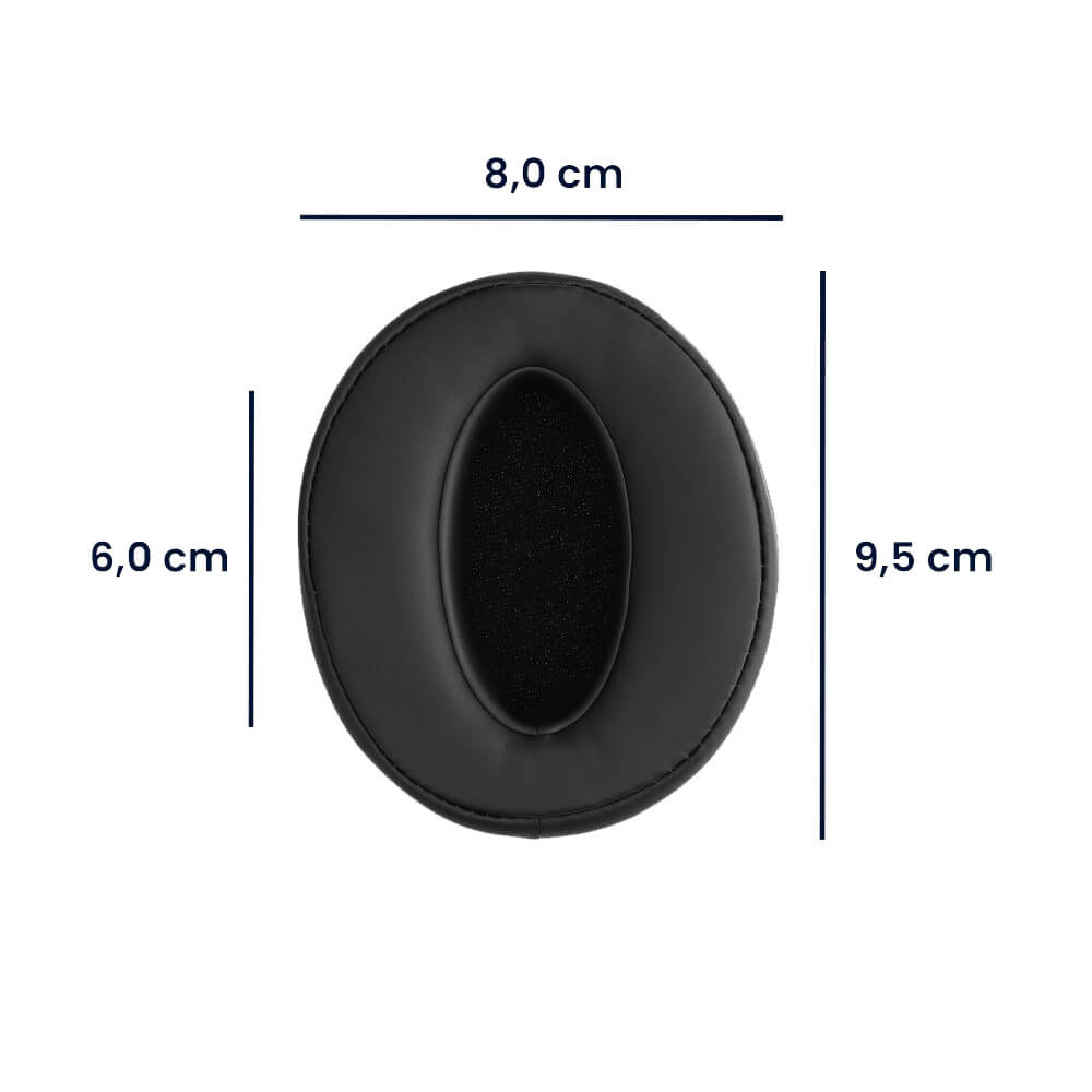 Set 2 bureti Edman pentru casti Sennheiser HD 4.50BT, HD 4.50BTNC, HD 4.40BT, HD 458BT, HD 350BT, HD 4.30G, HD 4.20, Piele ecologica, Negru