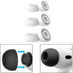 Set 2 dopuri Edman din silicon pentru casti AirPods Pro Gen 3, marimea L, Alb