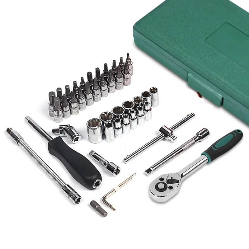 Trusa reparatie masina MOTOR10 46 piese, otel inoxidabil, Negru/Verde
